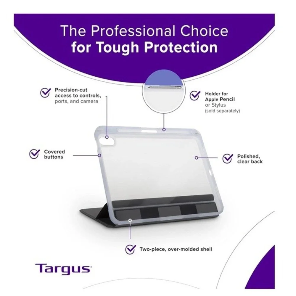 Targus SafePort Slim iPad 10th Gen Case - Shock‎ Absorbing Tray, Protective 10.9